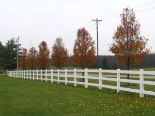 Vinyl Fence 3 Rail 832 ft Horse Fence   White   2 x 6 Heavy Rail