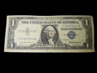1957 US $1 Dollar Silver Certificate Paper Note