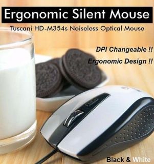   Silent USB 3Button Optical Mouse DPI Adjustable Noiseless Quiet OREO