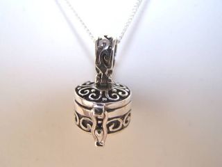 CREMATION JEWELRY STERLING SILVER SWIRL CREMATION URN NECKLACE PET URN 