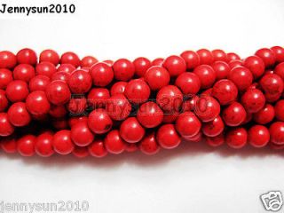 Red Howlite Turquoise Gemstone Round Beads 16 Strand 4mm 6mm 8mm 