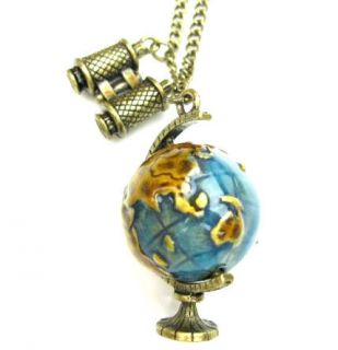   Reto Globetrotter travel Necklace Binoculars World Globe Unusual Gift