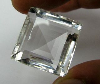 Superb 52.5Ct Natural Clear White Crystal Quartz Square Emerald Cut 