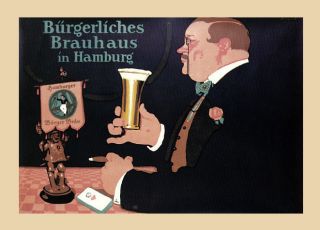 vintage german beer poster