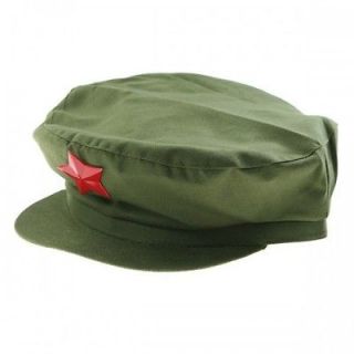 Communist Chinese Army Style Cotton Cap Hat w/ Red Star