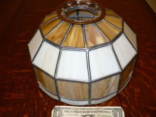 Vintage Slag Leaded Lead Glass Stained Glass Lamp Shade!!