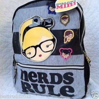 NWT HARAJUKU Mini for Target Girls School bag NERDS RULE Backpack