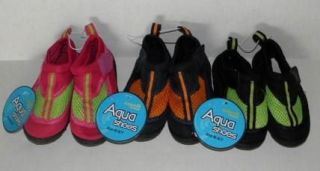 Capelli Kids 1 Pair Aqua Swim Socks Water Shoes Choice of Green, Pink 