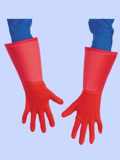   Adult Deluxe Captain America Red Gloves with Gauntlets One Size New