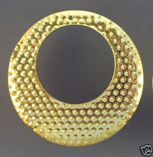 GOLD PLATED TEXTURED BRASS DRILLED GOGO FOCAL BEAD
