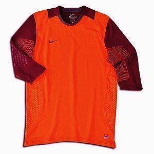   XL NIKE Confidence 3/4 Sleeve Orange Soccer GK Goalkeeper Shirt Jersey