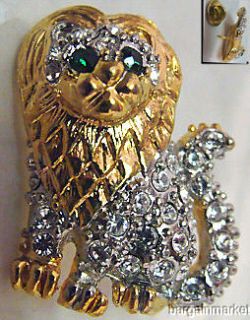 Gold Tone Lion King of the Jungle Tie Tack Hat Lapel Pin