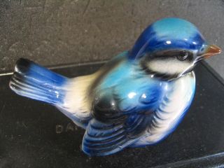 Goebel Bird CRV73 BLUE BIRD Blue & Black Porcelain Tmk 5