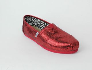 red glitter toms in Womens Shoes