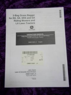John Deere Grass Bagger RX/Sx/SRX/GX Operators Manual