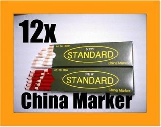 12 pcs China Marker Marking Grease Fabric pencil WHITE BLACK RED 