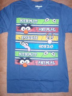 Mens Muppets Kermit Animal Fozzie Gonzo T Shirt New with Tags