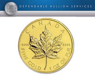 Gold 1 oz. 2012 Canadian Maple Leaf Coins .9999 fine gold   Gold 