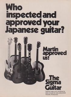 1974 C.F. MARTIN SIGMA JAPANESE GUITAR PRINT AD