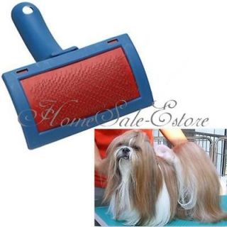   Puppy Dog Cat Hair Flea Shedding Grooming Pin Brush Slicker Tool Blue
