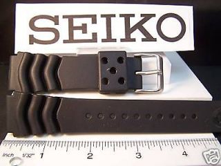 Seiko Watch Band Heavy Duty Divers Black Rubber 22mm