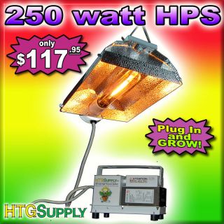 250 watt HPS GROW LIGHT SET 250w High Pressure Sodium w bulb ballast 