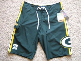 NWT Mens Quiksilver Swim Trunks NFL Green Bay Packers Boardshorts