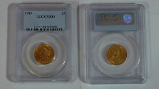   PCGS MS64 GOLD LIBERTY HEAD HALF EAGLE COIN 0.24 OZ ONLY 65 COINS