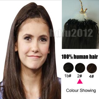   Loop Micro Ring Remy Real Human Hair Extensions Black Brown Blonde