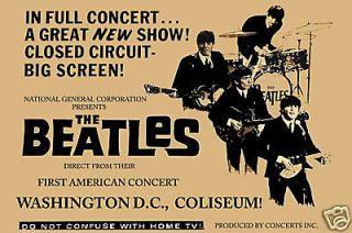 The Beatles at Washington D.C. Concert Poster 1964