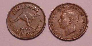 1945 half penny