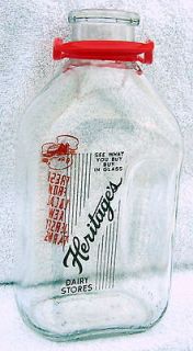   Heritages Dairy Stores Thorofare NJ 1/2 Gallon Milk Bottle Handle