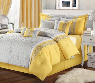 yellow grey bedding in Comforters & Sets