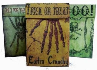 Vintage grunge Halloween gift box party favor bag assorted trick or 