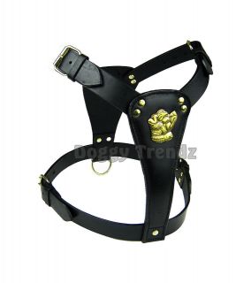 LEATHER DOG HARNESS STAFF STAFFORDSHIRE BULL TERRIER STAFFY PADDED 