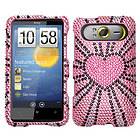   Bling Diamante SnapOn Hard Case Phone Protector Cover HTC HD7 HD7S