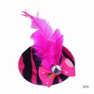 Lovely Mini Top Hat Lady‘s Hair Clip Feather Bowknot Leopard 