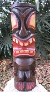 40 Hand Carved Hawaiian Polynesian Alligator Top Tiki Tribal Totem 