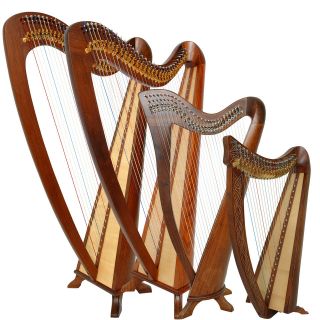 Rosewood Harp Round Back, Lever Harp, Irish Harp, Celtic Harp, Harp