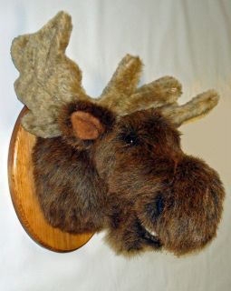 Mounted Moose Head Maine Fair Game Hunt Stuffed Animal