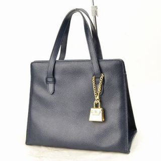 AUTHENTICHARR​ODS HAND BAG MADE IN ITALY DARK BLUE LEATHER@421