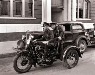 1936 THREE WHEEL HARLEY DAVIDSON POLICE BIKE TRIKE VEHICLE PHOTO 