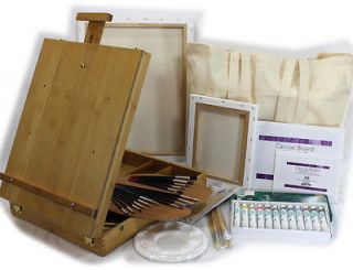 NEW EASEL ACRYLIC PAINTING SET, PAINT TUBES , BRUSHES & MORE ON SALE 