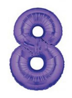 40 PURPLE # 8 BALLOON party BIRTHDAY 8th 80th 85th NEW decorations 