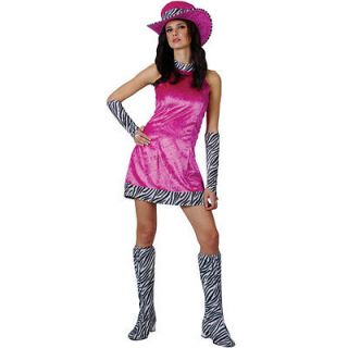 Ladies S Hot Pimp Gir Costume for 70s Disco Hippy Hippie Fancy Dress