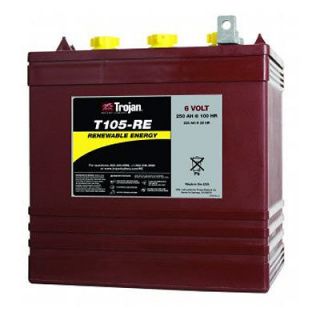 Trojan T105 RE 6V 225Ah Renewable Energy GC2 Deep Cycle Battery