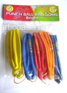   Coloured 16 Punchball Punch Ball Balloons   Kids Party Bag Filler