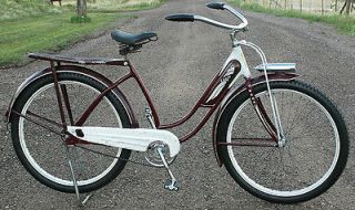   Antique Ladies Elgin 4 Star Ballooner Tank Bicycle Prewar Cruiser Bike