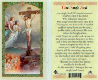 One Single Soul O What is its Worth? Holy Prayer Card