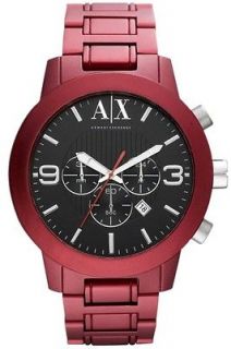 ARMANI EXCHANGE   Mens Red Aluminum Chronograph Watch   AX1155